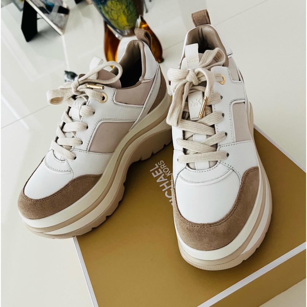 Michael Kors Felicia Leather Platform Dad Trainer Sneakers size 6.5 - Picture 8 of 16